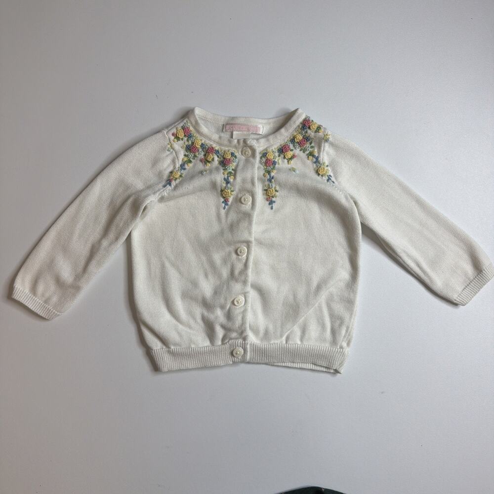 Janie And Jack Girls Embroidered Cotton Sweater & Leggings Set Size 12-18 & 2T - Picture 2 of 15